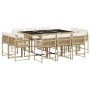 Set comedor de jardín 11 pzas con cojines ratán sintético beige de , Conjuntos de jardín - Ref: Foro24-3211570, Precio: 601,8...