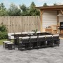 Garden dining set with 15-piece black synthetic rattan cushions. by , Garden sets - Ref: Foro24-3211710, Price: 874,76 €, Dis...