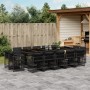 Garten-Essgruppe mit 15-teiligen Kissen aus schwarzem Kunststoff-Rattan. von , Gartensets - Ref: Foro24-3211771, Preis: 933,3...