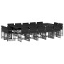 Garden dining set with 15-piece black synthetic rattan cushions. by , Garden sets - Ref: Foro24-3211771, Price: 933,38 €, Dis...