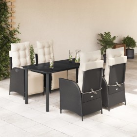 Set de muebles jardín 5 pzas con cojines ratán sintético negro de , Conjuntos de jardín - Ref: Foro24-3213388, Precio: 690,99...