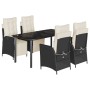 Set de muebles jardín 5 pzas con cojines ratán sintético negro de , Conjuntos de jardín - Ref: Foro24-3213388, Precio: 690,99...