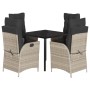 Garden dining set 5 pieces with light gray synthetic rattan cushions by , Garden sets - Ref: Foro24-3213470, Price: 595,95 €,...