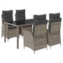 5-piece garden dining set with gray synthetic rattan cushions by , Garden sets - Ref: Foro24-3213079, Price: 654,66 €, Discou...