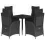 Set de muebles jardín 5 pzas con cojines ratán sintético negro de , Conjuntos de jardín - Ref: Foro24-3213175, Precio: 575,94...