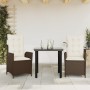 Set comedor de jardín 3 piezas y cojines ratán sintético marrón de , Conjuntos de jardín - Ref: Foro24-3213204, Precio: 333,8...