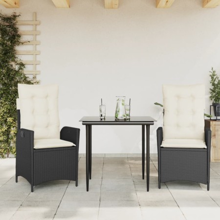 Garden dining set 3 pieces with black synthetic rattan cushions by , Garden sets - Ref: Foro24-3213154, Price: 336,54 €, Disc...