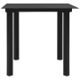 Mesa de comedor de jardín acero y vidrio negra 80x80x74 cm de vidaXL, Mesas de jardín - Ref: Foro24-312161, Precio: 101,99 €,...