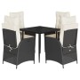 Set de muebles jardín 5 pzas con cojines ratán sintético negro de , Conjuntos de jardín - Ref: Foro24-3213156, Precio: 585,86...