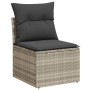 Gartenstuhl ohne Armlehnen mit Kissen aus hellem grauem PE-Rattan von , Outdoor-Sofas - Ref: Foro24-366190, Preis: 79,69 €, R...