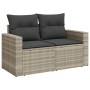 Gartensofa mit Kissen, 2-Sitzer, aus hellem grauem Kunststoffrattan. von , Outdoor-Sofas - Ref: Foro24-366184, Preis: 165,06 ...