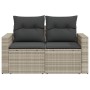 Gartensofa mit Kissen, 2-Sitzer, aus hellem grauem Kunststoffrattan. von , Outdoor-Sofas - Ref: Foro24-366184, Preis: 165,06 ...