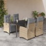 Garten-Essgruppe 5-teilig mit Kissen aus synthetischem Rattan in Beige. von , Gartensets - Ref: Foro24-3213026, Preis: 728,99...