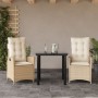 Set comedor de jardín 3 pzas con cojines ratán sintético beige de , Conjuntos de jardín - Ref: Foro24-3213244, Precio: 320,44...