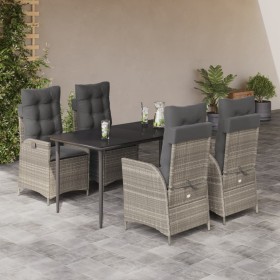 Garden dining set 5 pieces with light gray synthetic rattan cushions by , Garden sets - Ref: Foro24-3213278, Price: 637,97 €,...