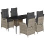 Set comedor de jardín 5 pzas cojines ratán sintético gris claro de , Conjuntos de jardín - Ref: Foro24-3213278, Precio: 637,9...