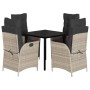 Set comedor de jardín 5 pzas cojines ratán sintético gris claro de , Conjuntos de jardín - Ref: Foro24-3213286, Precio: 577,2...