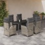 Garten-Essgruppe, 7-teilig, mit hellgrauen Polstern aus synthetischem Rattan. von , Gartensets - Ref: Foro24-3213290, Preis: ...