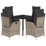 5-piece garden dining set with gray synthetic rattan cushions by , Garden sets - Ref: Foro24-3213225, Price: 564,30 €, Discou...