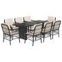 Set de comedor de jardín 9 pzas y cojines ratán sintético negro de , Conjuntos de jardín - Ref: Foro24-3212055, Precio: 980,1...