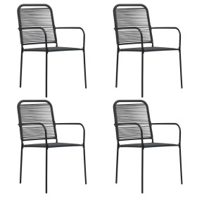 Garden chairs 4 units cotton rope and black steel by vidaXL, Garden chairs - Ref: Foro24-312156, Price: 197,99 €, Discount: %