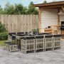 Garten-Esszimmer-Set mit 13-teiligen Kissen aus hellem grauem Kunst-Rattan. von , Gartensets - Ref: Foro24-3210983, Preis: 74...