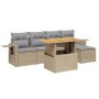 Gartensofa-Set mit 6-teiligen Kissen aus synthetischem Rattan in Beige. von , Gartensets - Ref: Foro24-3271731, Preis: 429,47...