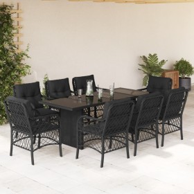 Garten-Essgruppe 9-teilig mit schwarzen Polstern aus synthetischem Rattan. von , Gartensets - Ref: Foro24-3212057, Preis: 948...