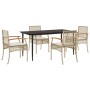 Garden dining set 5 pieces with beige synthetic rattan cushions by , Garden sets - Ref: Foro24-3213627, Price: 402,62 €, Disc...