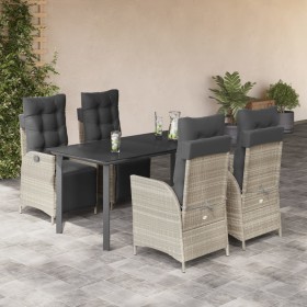 Set comedor de jardín 5 pzas cojines ratán sintético gris claro de , Conjuntos de jardín - Ref: Foro24-3213472, Precio: 711,6...