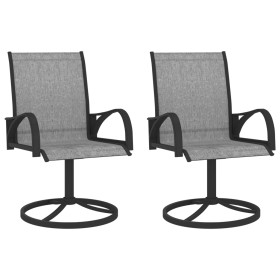 Garden swivel chairs 2 pcs textilene and steel gray by vidaXL, Garden chairs - Ref: Foro24-312167, Price: 195,29 €, Discount: %