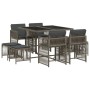 Set comedor jardín 9 pzas y cojines ratán sintético gris de , Conjuntos de jardín - Ref: Foro24-3211676, Precio: 374,64 €, De...