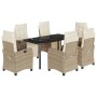 Set comedor de jardín 7 pzas con cojines ratán sintético beige de , Conjuntos de jardín - Ref: Foro24-3213013, Precio: 917,64...