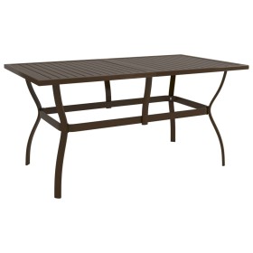 Mesa de jardín de acero marrón 140x80x72 cm de vidaXL, Mesas de jardín - Ref: Foro24-312280, Precio: 148,06 €, Descuento: %