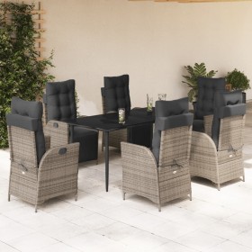 Garden dining set 7 pieces and gray synthetic rattan cushions by , Garden sets - Ref: Foro24-3213424, Price: 937,99 €, Discou...