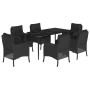 Set de comedor de jardín 7 pzas y cojines ratán sintético negro de , Conjuntos de jardín - Ref: Foro24-3211924, Precio: 671,3...