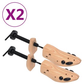 Shoe trees 2 pairs solid pine wood number 41-46 by vidaXL, Shoe lasts and stretchers - Ref: Foro24-30173, Price: 31,99 €, Dis...