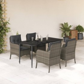 5-piece garden dining set with gray synthetic rattan cushions by , Garden sets - Ref: Foro24-3211951, Price: 573,60 €, Discou...