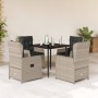 Set comedor de jardín 5 pzas cojines ratán sintético gris claro de , Conjuntos de jardín - Ref: Foro24-3262897, Precio: 496,7...