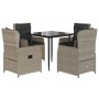 Garden dining set 5 pieces with light gray synthetic rattan cushions by , Garden sets - Ref: Foro24-3262897, Price: 496,78 €,...