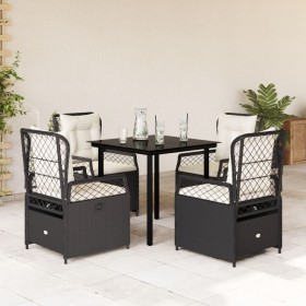 Set de muebles jardín 5 pzas con cojines ratán sintético negro de , Conjuntos de jardín - Ref: Foro24-3262965, Precio: 475,99...