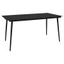 Mesa de comedor de jardín acero y vidrio negra 150x80x74 cm de vidaXL, Mesas de jardín - Ref: Foro24-312158, Precio: 156,31 €...