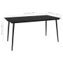 Black steel and glass garden dining table 150x80x74 cm by vidaXL, Garden tables - Ref: Foro24-312158, Price: 156,31 €, Discou...