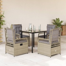 Garten-Essgruppe 5-teilig mit Kissen aus synthetischem Rattan in Beige. von , Gartensets - Ref: Foro24-3263007, Preis: 485,99...