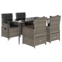 5-piece garden dining set with gray synthetic rattan cushions by , Garden sets - Ref: Foro24-3262857, Price: 515,87 €, Discou...