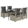 Garden dining set 5 pieces with light gray synthetic rattan cushions by , Garden sets - Ref: Foro24-3263030, Price: 541,99 €,...