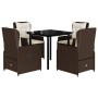 5-piece garden dining set with brown synthetic rattan cushions by , Garden sets - Ref: Foro24-3262848, Price: 457,99 €, Disco...