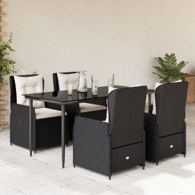 Set de muebles jardín 5 pzas con cojines ratán sintético negro de , Conjuntos de jardín - Ref: Foro24-3262829, Precio: 532,99...