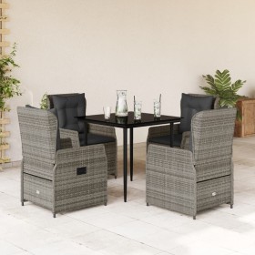 Garten-Essgruppe, 5-teilig, mit grauen Polstern aus synthetischem Rattan von , Gartensets - Ref: Foro24-3262855, Preis: 477,6...