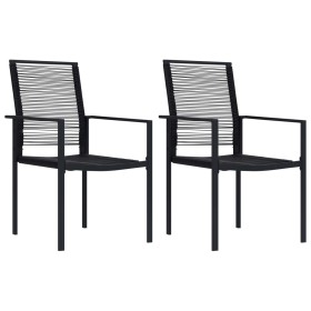 Garden chairs 2 units black PVC rattan by vidaXL, Garden chairs - Ref: Foro24-312171, Price: 91,89 €, Discount: %